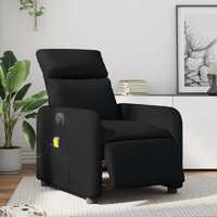 vidaXL Electric Massage Recliner Chair Black Faux Leather
