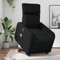  Stand up Massage Recliner Chair Black Faux Leather