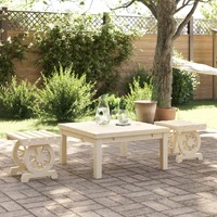  Garden Footstools 2 pcs Solid Wood Fir
