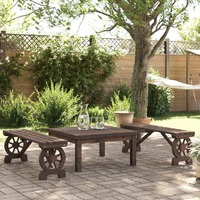  Garden Benches 2 pcs Solid Wood Fir