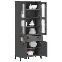  Highboard VIKEN Anthracite Grey 80x40x190 cm Solid Wood Pine