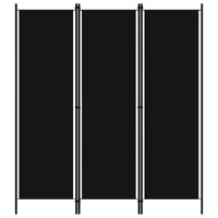  3-Panel Room Divider Black 150x180 cm