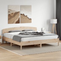  Bed Frame without Mattress 183x203 cm King Solid Wood Pine