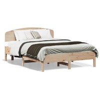  Bed Frame without Mattress 135x190 cm Solid Wood Pine