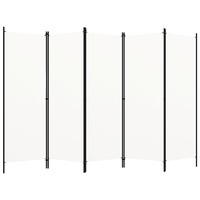  5-Panel Room Divider White 250x180 cm