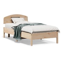  Bed Frame without Mattress 90x190 cm Solid Wood Pine