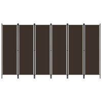  6-Panel Room Divider Brown 300x180 cm