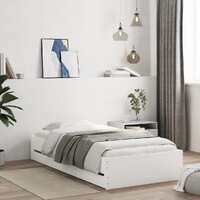  Bed Frame with Drawers without Mattress White 90x190 cm