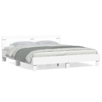  Bed Frame without Mattress White 183x203 cm King