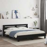  Bed Frame without Mattress Black 183x203 cm King