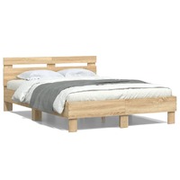  Bed Frame without Mattress Sonoma Oak 135x190 cm