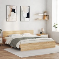  Bed Frame without Mattress Sonoma Oak 183x203 cm King