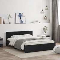  Bed Frame without Mattress Black 150x200 cm