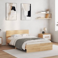  Bed Frame without Mattress Sonoma Oak 135x190 cm