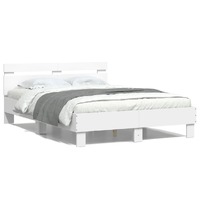  Bed Frame with LED without Mattress White 135x190 cm