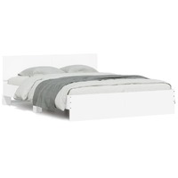  Bed Frame with LED without Mattress White 150x200 cm