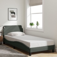  Bed Frame without Mattress Dark Grey 90x190 cm Fabric