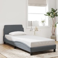  Bed Frame without Mattress Dark Grey 90x190 cm Velvet