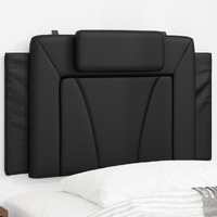  Headboard Cushion Black 90 cm Faux Leather
