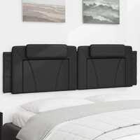  Headboard Cushion Black 183 cm Faux Leather