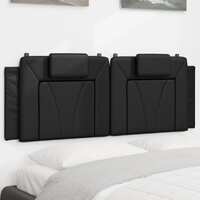  Headboard Cushion Black 153 cm Faux Leather