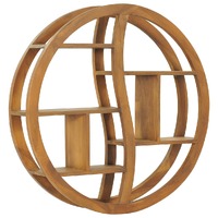  Yin Yang Wall Shelf 80x17.5x80 cm Solid Wood Teak