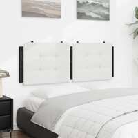  Headboard Cushion Black and White 137 cm Faux Leather