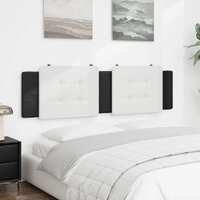 Headboard Cushion Black and White 183 cm Faux Leather