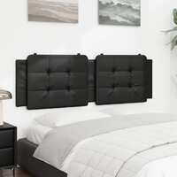  Headboard Cushion Black 153 cm Faux Leather
