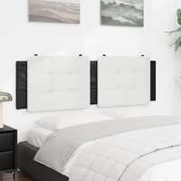  Headboard Cushion Black and White 153 cm Faux Leather