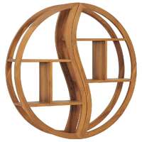  Yin Yang Wall Shelf 100x20x100 cm Solid Wood Teak
