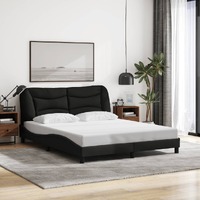  Bed Frame without Mattress Black 152x203 cm Queen Fabric
