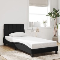  Bed Frame without Mattress Black 90x190 cm Velvet