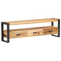  TV Cabinet 150x30x45 cm Solid Rough Mango Wood