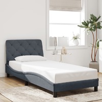  Bed Frame without Mattress Dark Grey 90x190 cm Velvet