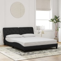  Bed Frame without Mattress Black 152x203 cm Queen Velvet