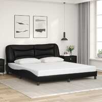  Bed Frame without Mattress Black 183x203 cm King Faux Leather