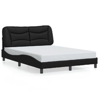  Bed Frame without Mattress Black 137x187 cm Double Faux Leather
