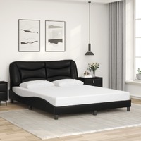  Bed Frame without Mattress Black 152x203 cm Queen Faux Leather