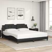  Bed Frame without Mattress Black 183x203 cm King Faux Leather