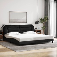  Bed Frame without Mattress Black 183x203 cm King Fabric