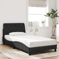  Bed Frame without Mattress Black 107x203 cm King Single Velvet