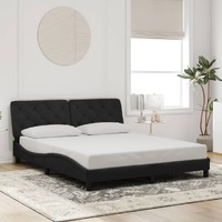  Bed Frame without Mattress Black 152x203 cm Queen Velvet