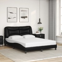  Bed Frame without Mattress Black 137x187 cm Double Faux Leather