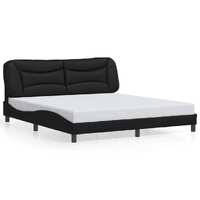  Bed Frame without Mattress Black 183x203 cm King Faux Leather