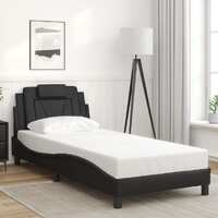  Bed Frame without Mattress Black 90x190 cm Faux Leather