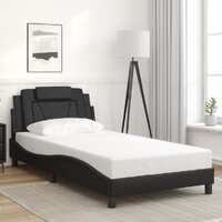  Bed Frame without Mattress Black 107x203 cm King Single Faux Leather
