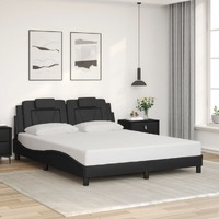  Bed Frame without Mattress Black 152x203 cm Queen Faux Leather