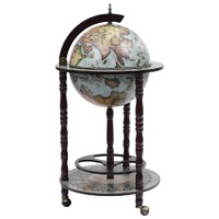  Globe Bar Wine Stand Eucalyptus Wood Blue