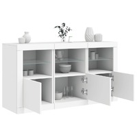  Sideboard with LED Lights White 123x37x67 cm